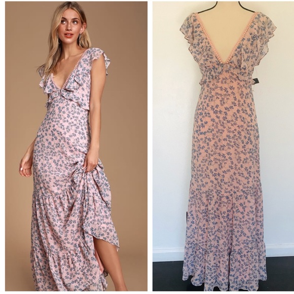 Lulus Dresses & Skirts - Lulu’s Darling Daydream Blue and Pink Maxi Dress